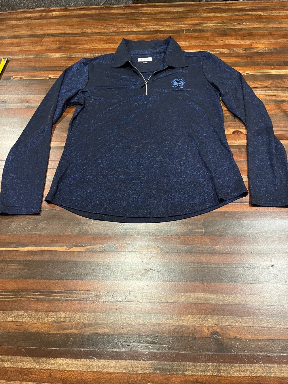 Greg Norman shimmer Long-Sleeve Golf Quarter-Zip Top with pebble beach logo